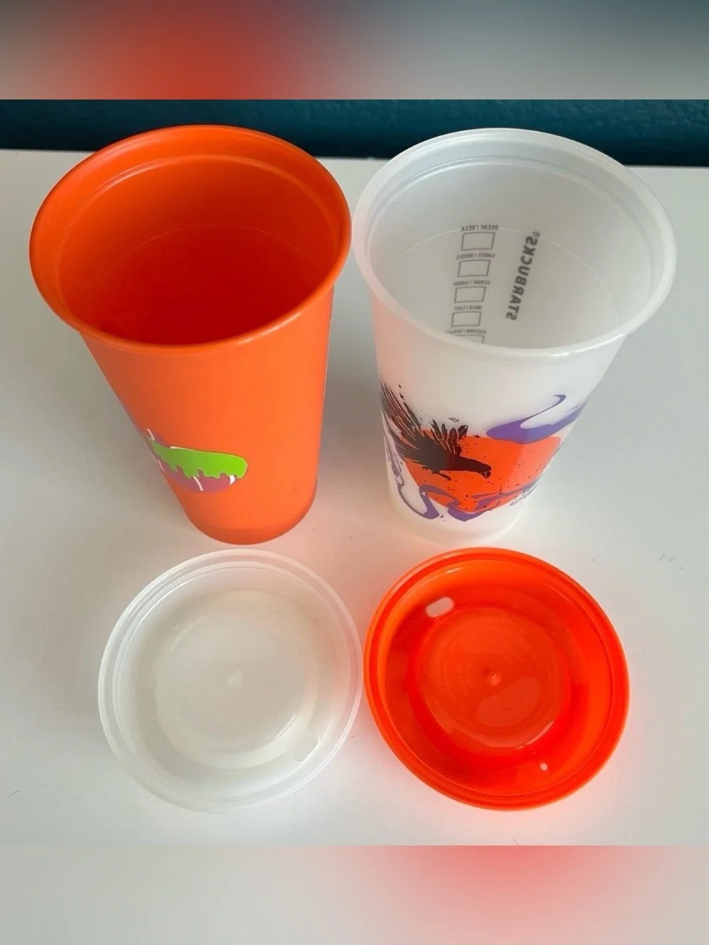 Starbucks Halloween Raven Pumpkin Re-useable Cups
